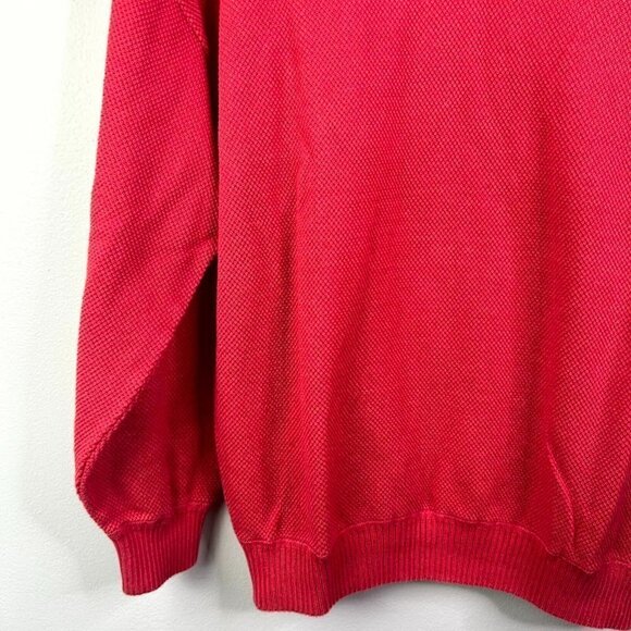 St. Croix Crystal Stitch High V-neck Pullover Red Medium Vintage - Picture 5 of 6